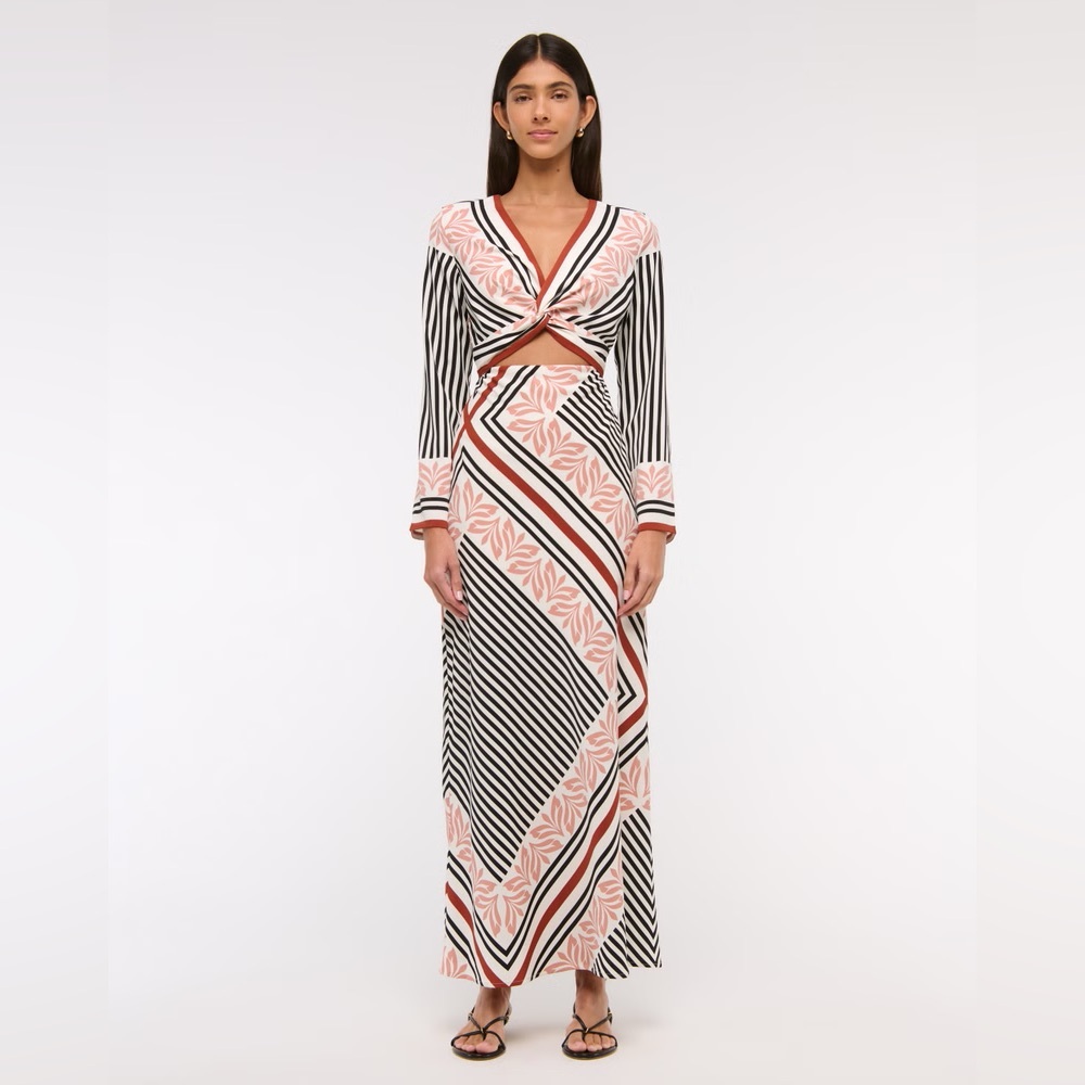 A&F Long-Sleeve Twist-Front Maxi Dress